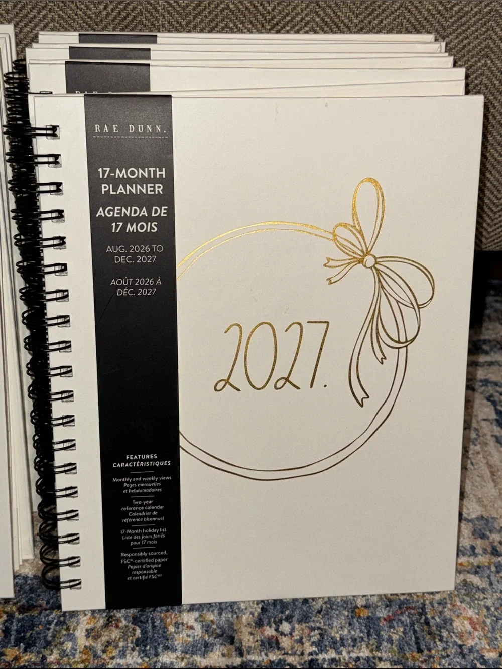 NWT Rae Dunn 2027 Hardback 17 Month Planner Calendar HTF Monthly Weekly Views